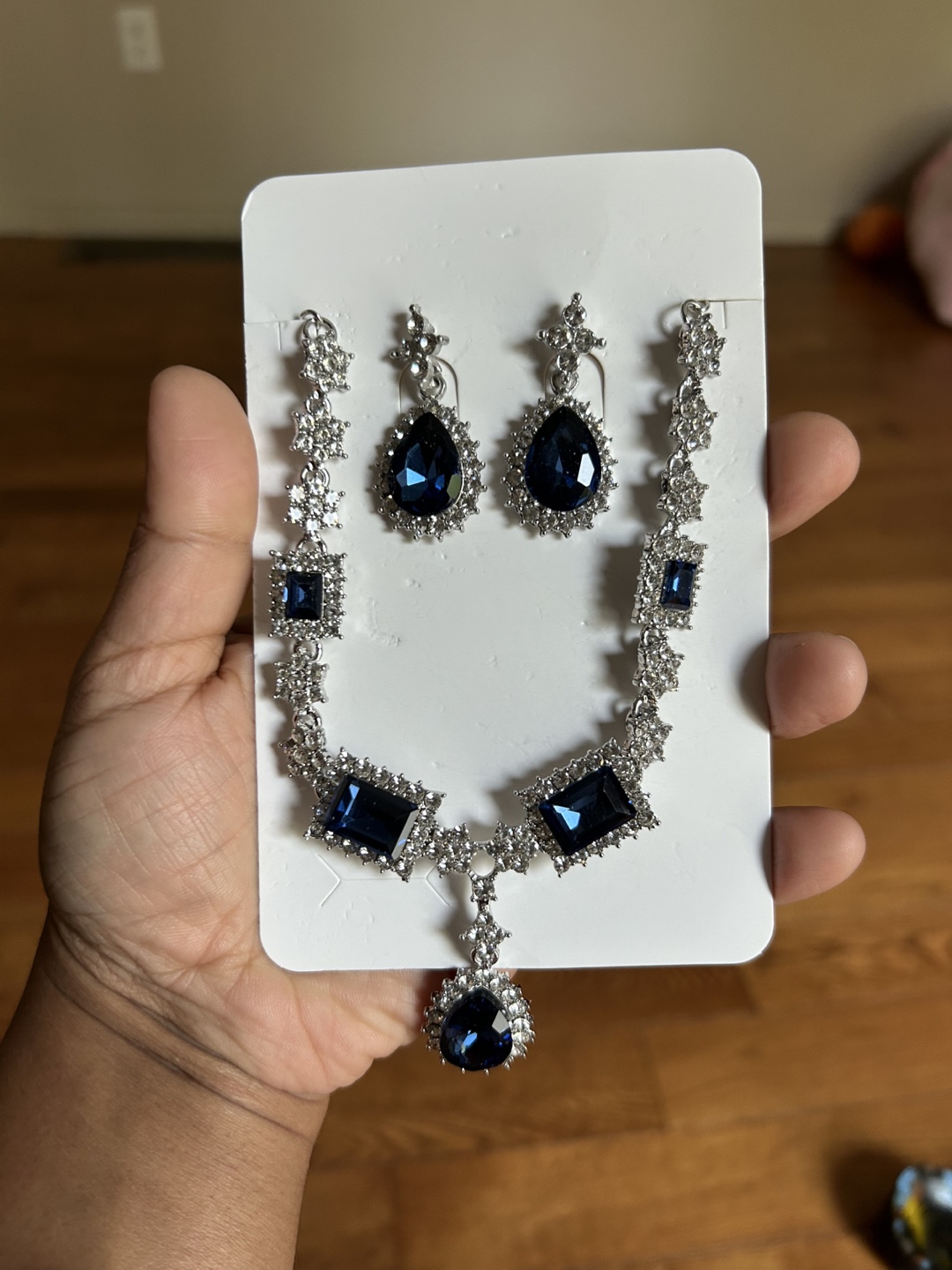 Necklace and Earrings Set - Blue & Silver