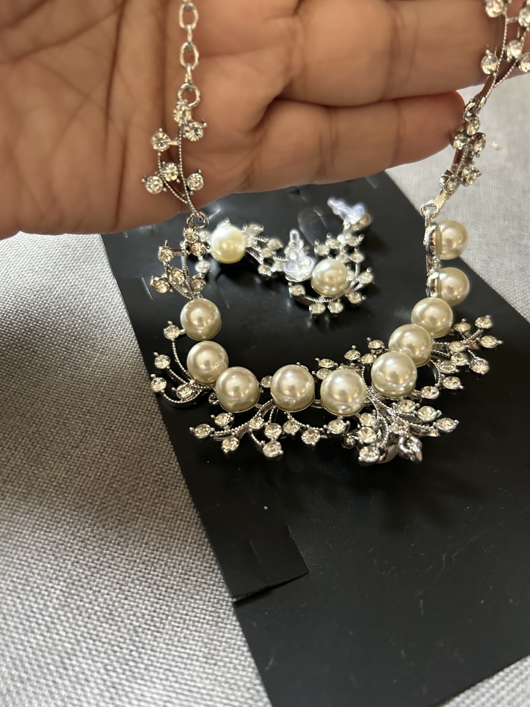 Pearl & Rhinestone Earrings