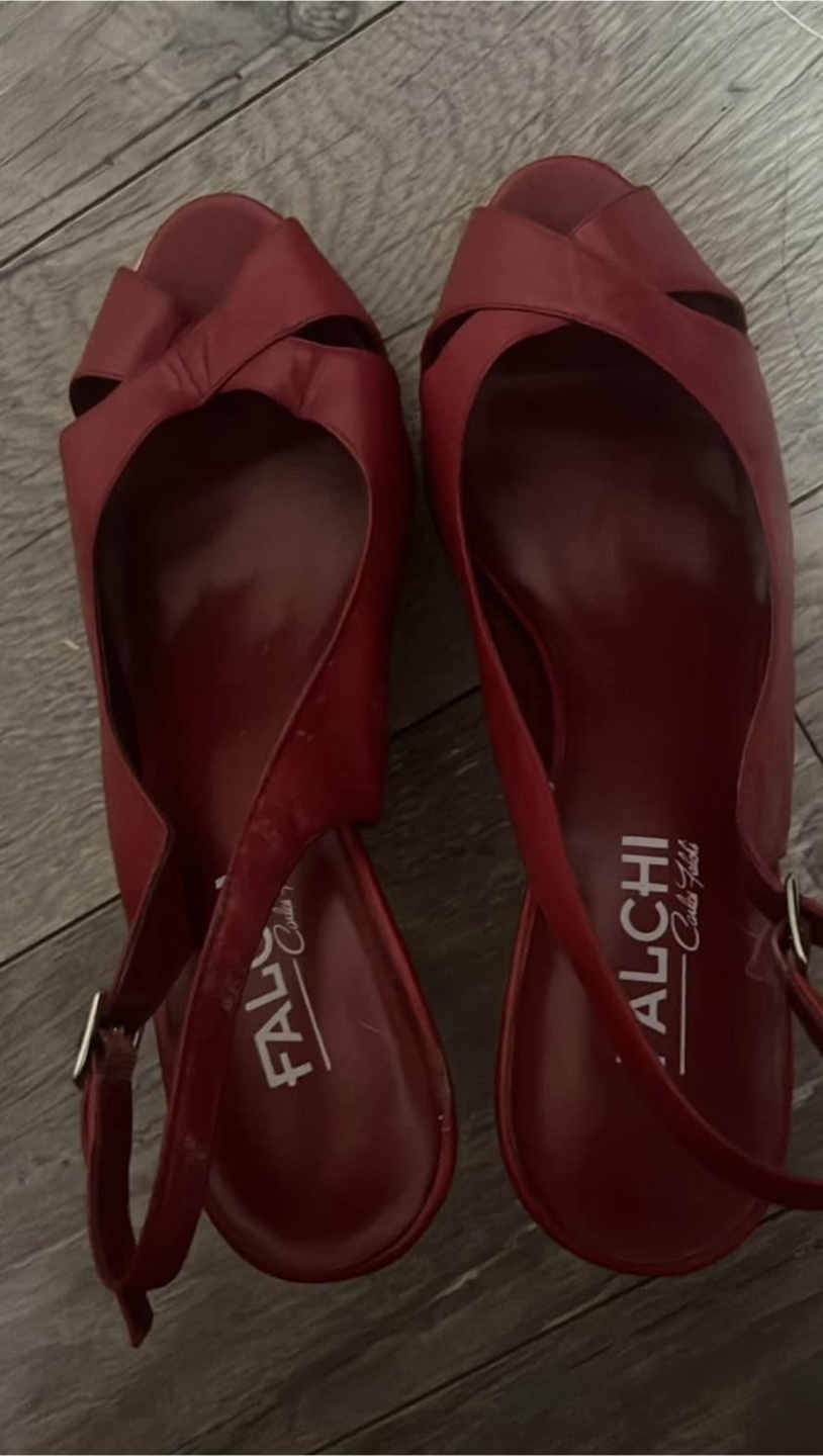 FALCHI Red Slingback Heels