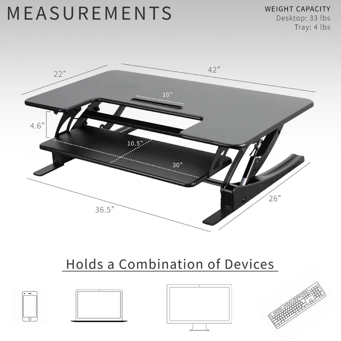 VIVO Height Adjustable Stand Up Desk Converter thumbnail