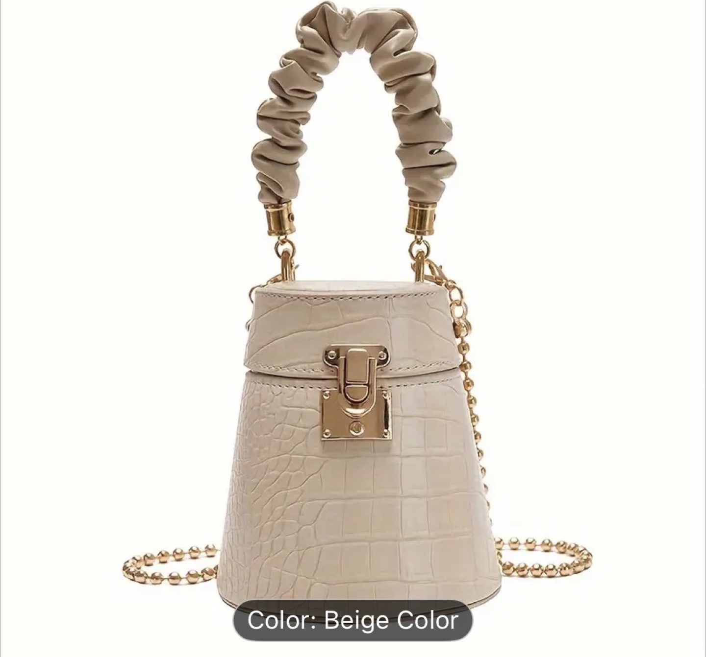 Green Bucket Bag with Chain Strap - photo 2