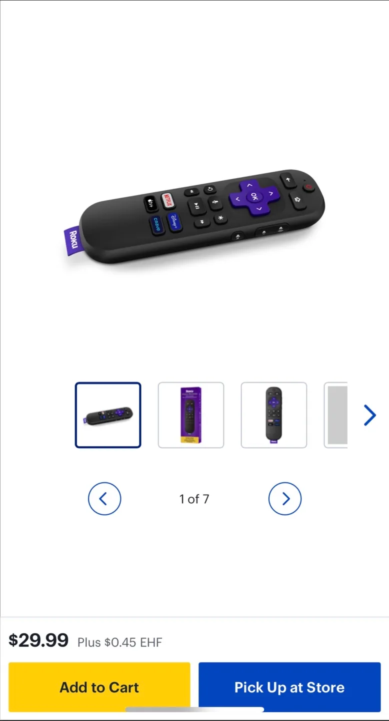 Roku Remote - Black thumbnail