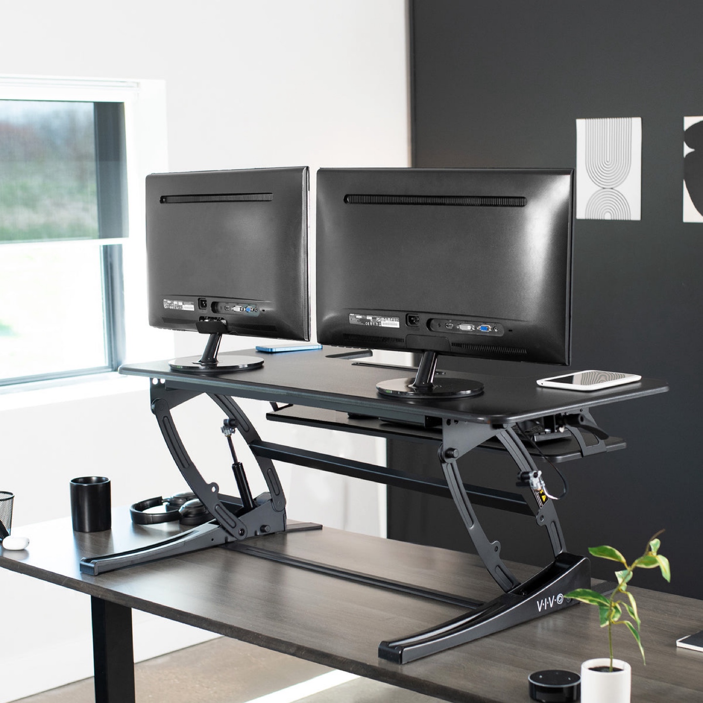 VIVO Height Adjustable Stand Up Desk Converter - photo 3