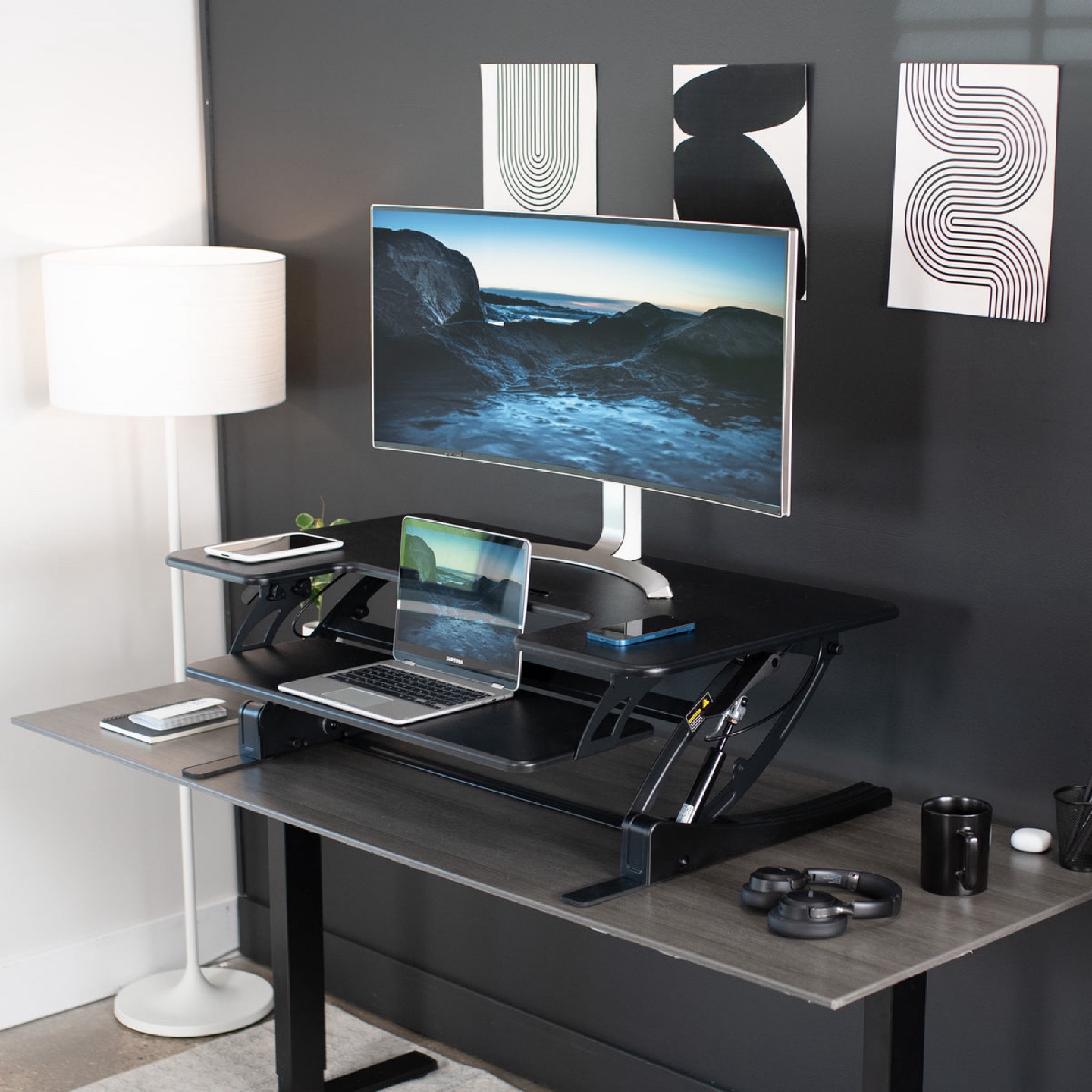 VIVO Height Adjustable Stand Up Desk Converter - photo 2