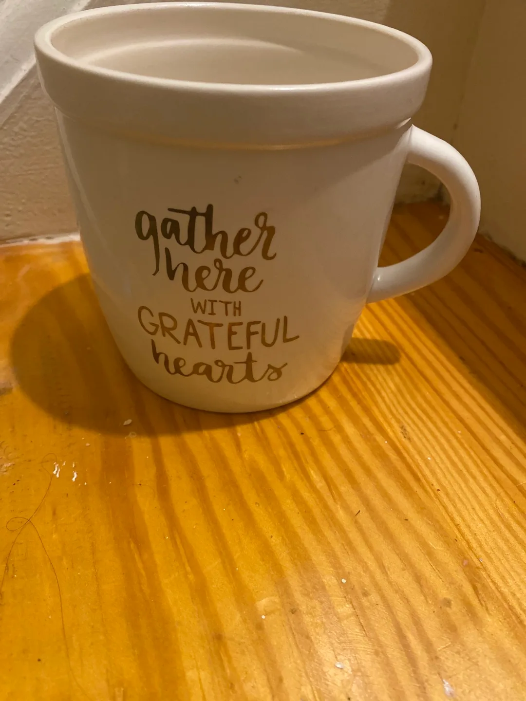 Gather Here With Grateful Hearts White Mug thumbnail