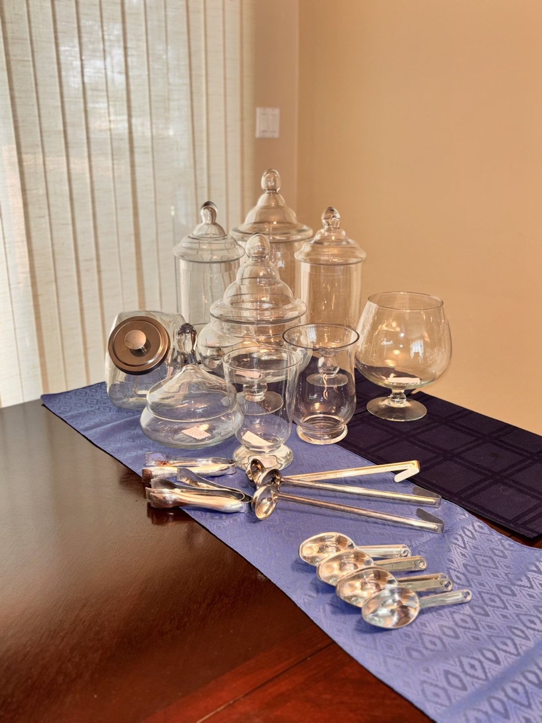 Glass Candy Jars & Serving Set
