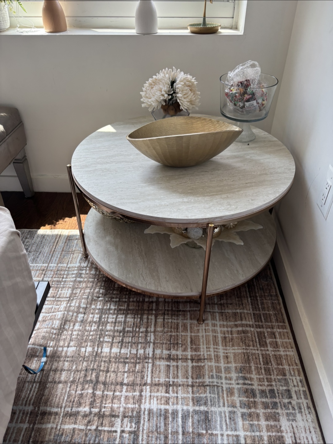 Round Two-Tier Side Table