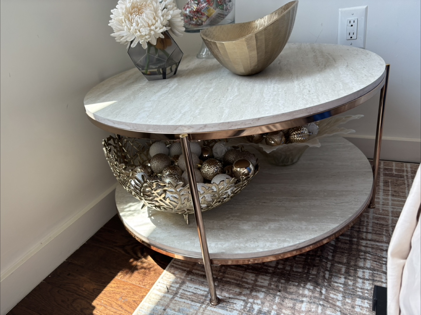 Round Two-Tier Side Table - photo 2