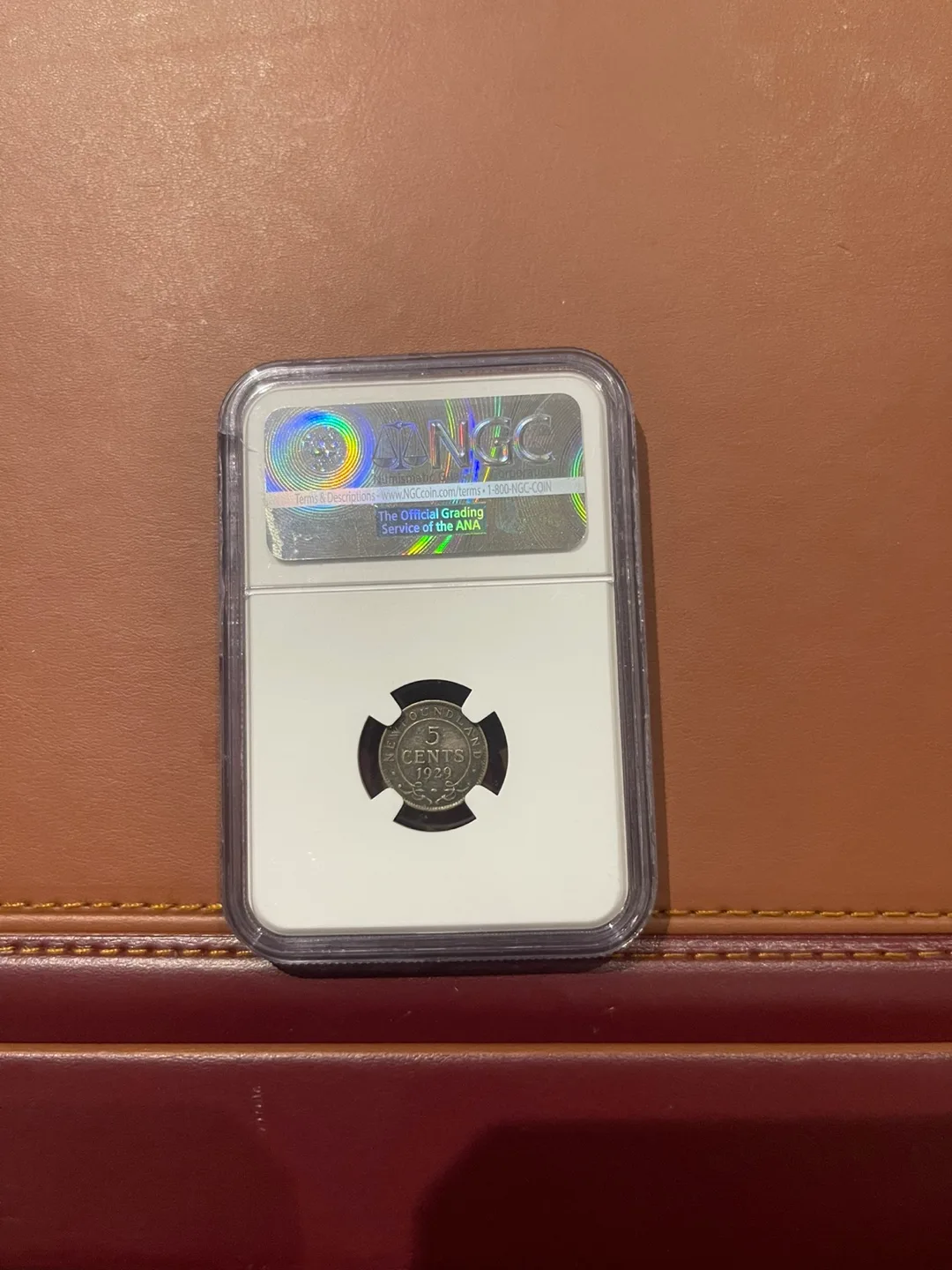 1929 Newfoundland 5 Cents Coin - NGC Graded XF 45 image indicator(2)