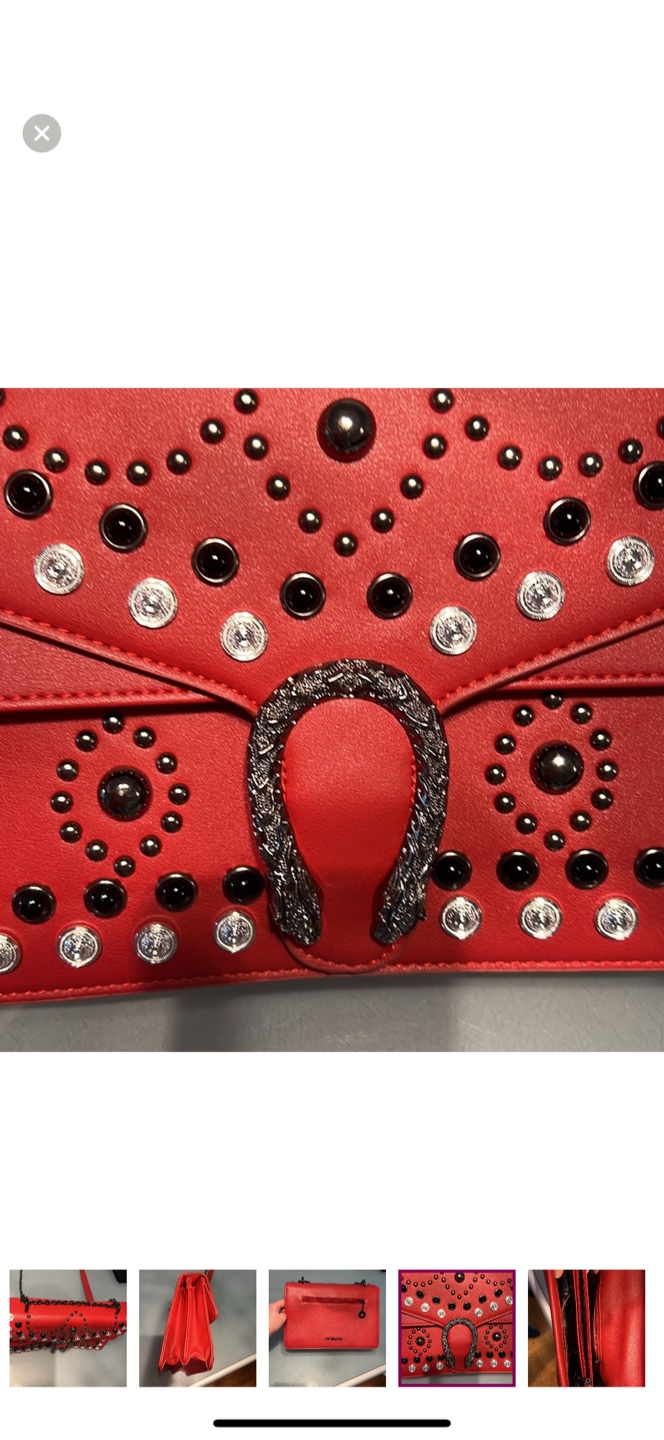 Ugo Santini Red Embellished Shoulder Bag - photo 2