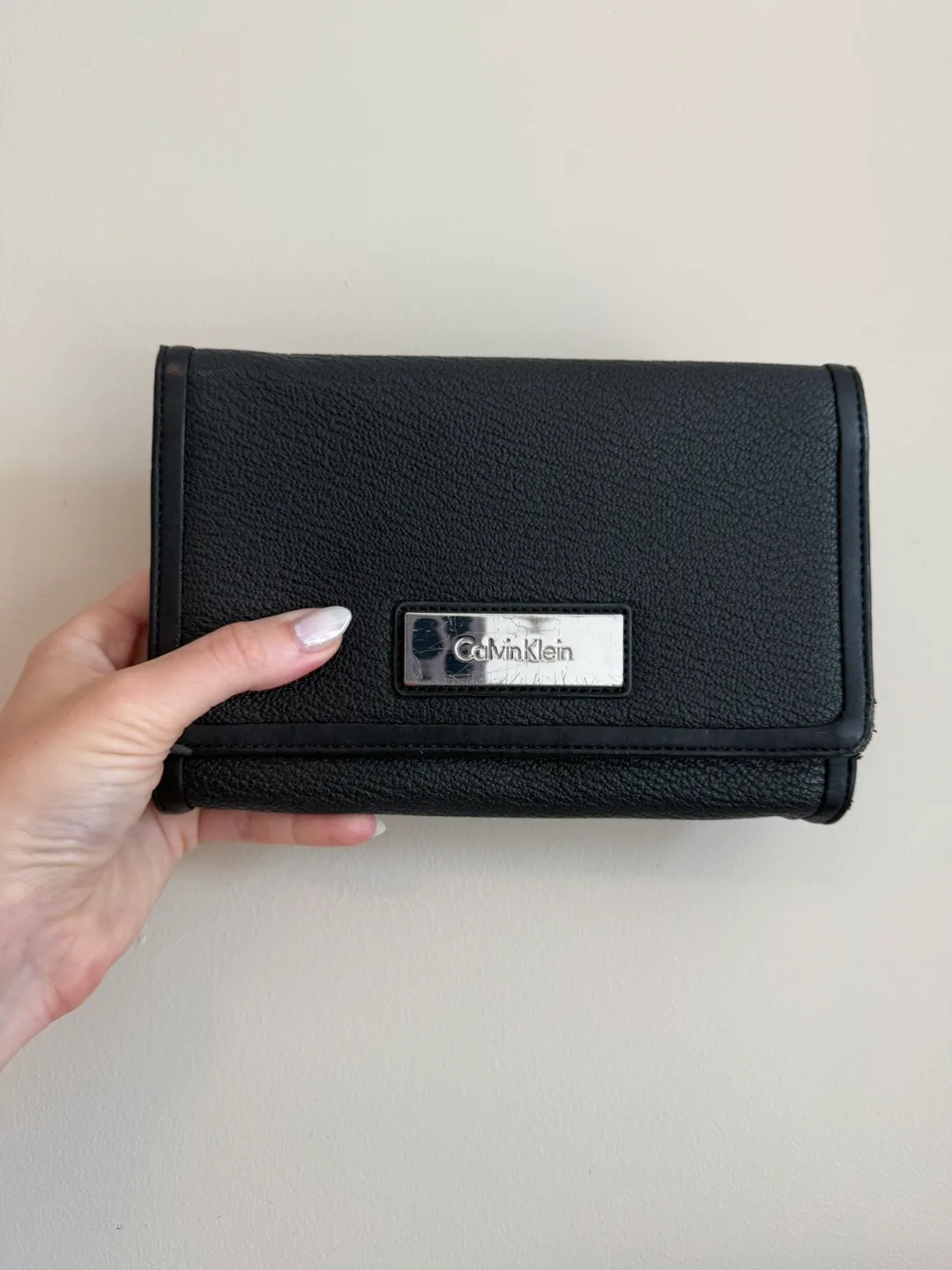 Y2K Calvin Klein Black Leather Clutch Wallet thumbnail