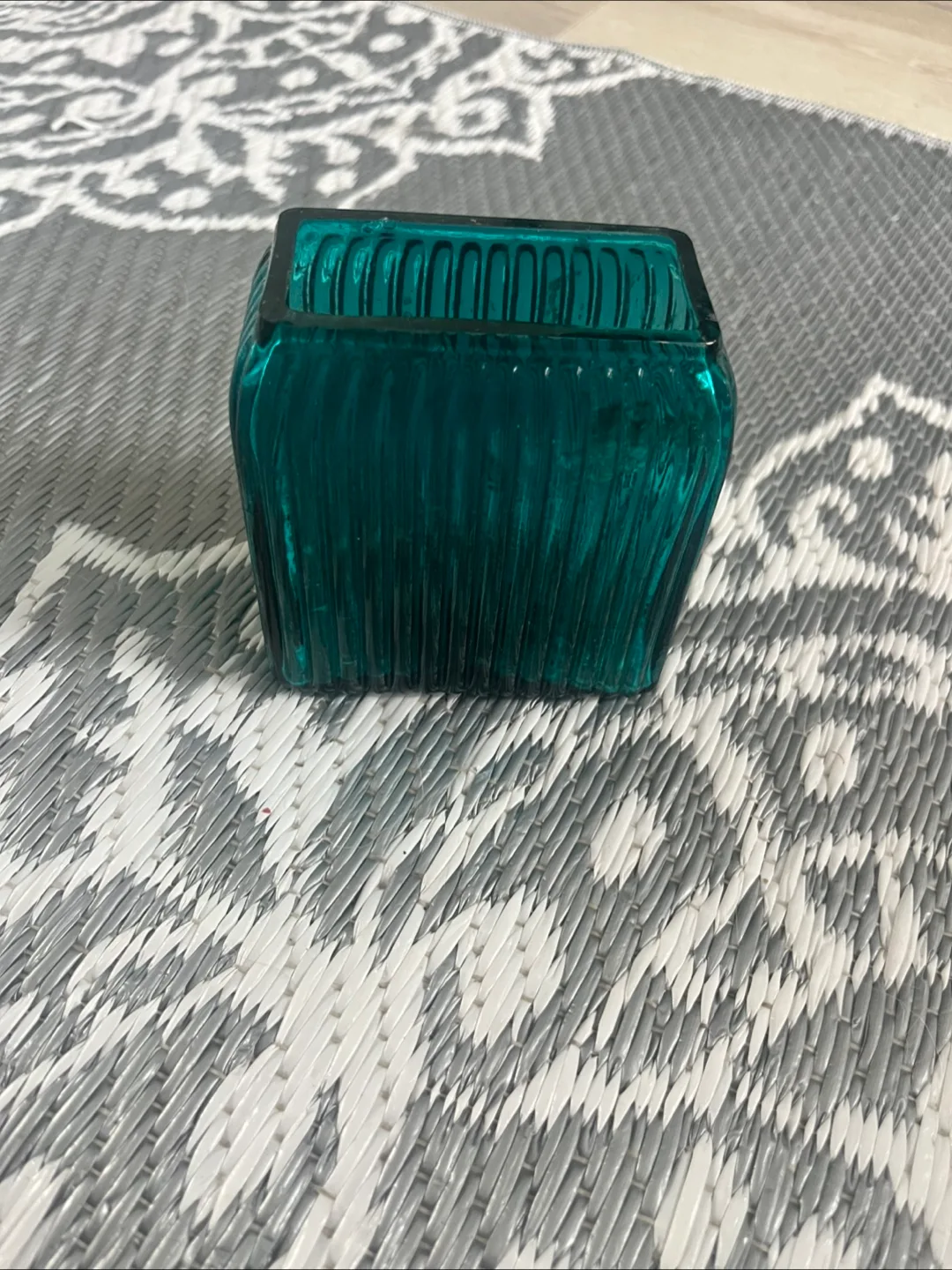 🧡Teal Glass Vase thumbnail