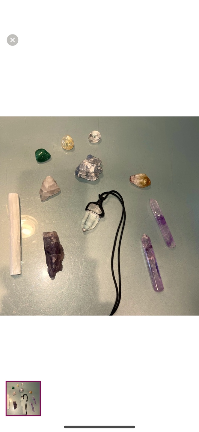 Assorted Crystals & Crystal Necklace
