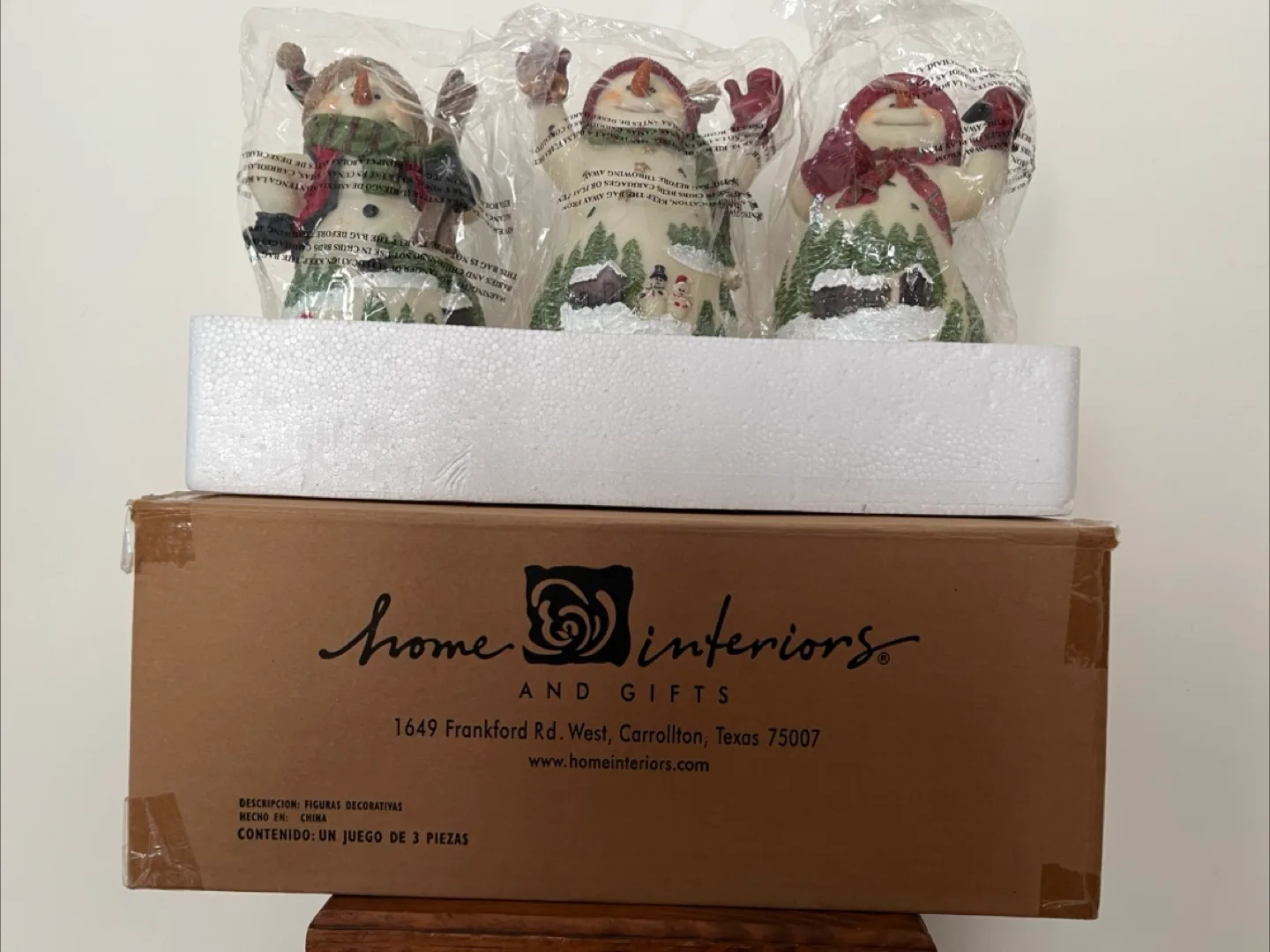 Home Interiors Snowman Figurines Set of 3 - New in Box! thumbnail