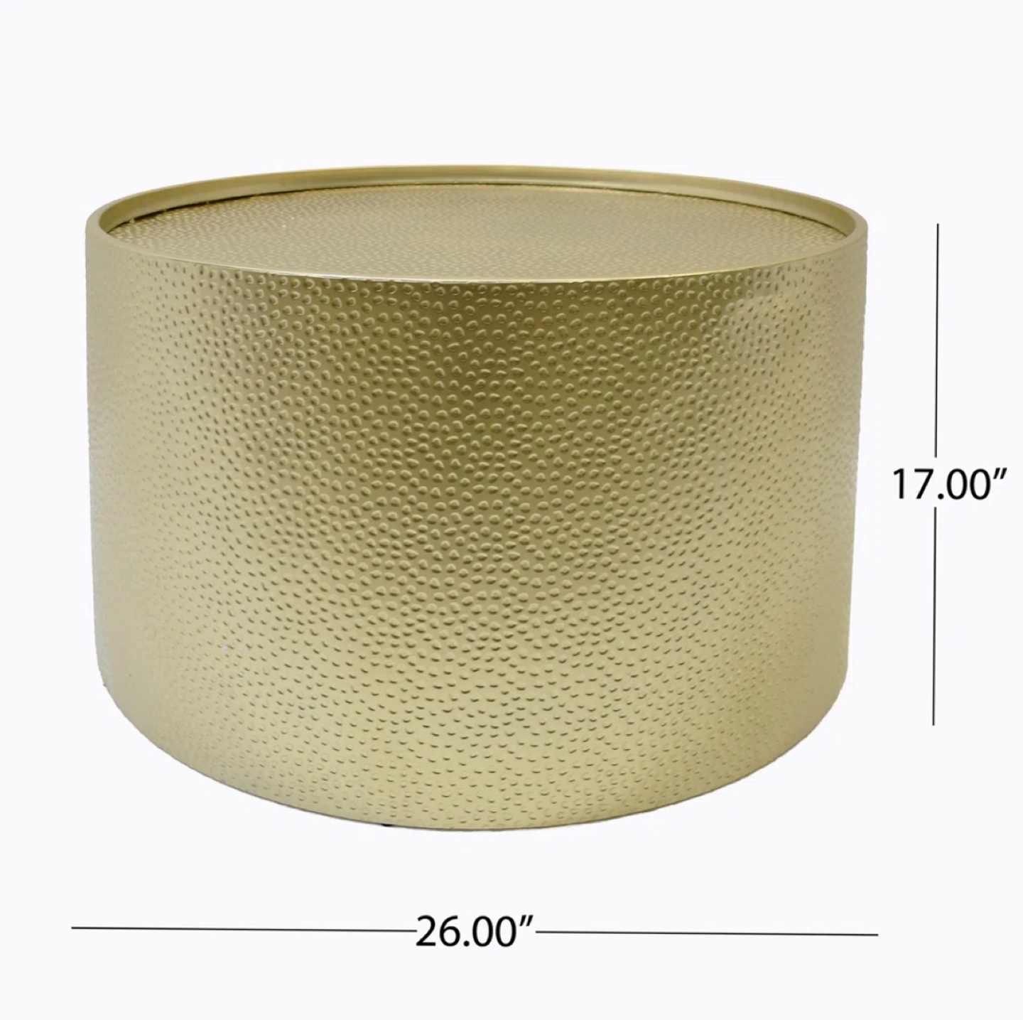 Gold iron hammered drum coffee table - photo 4