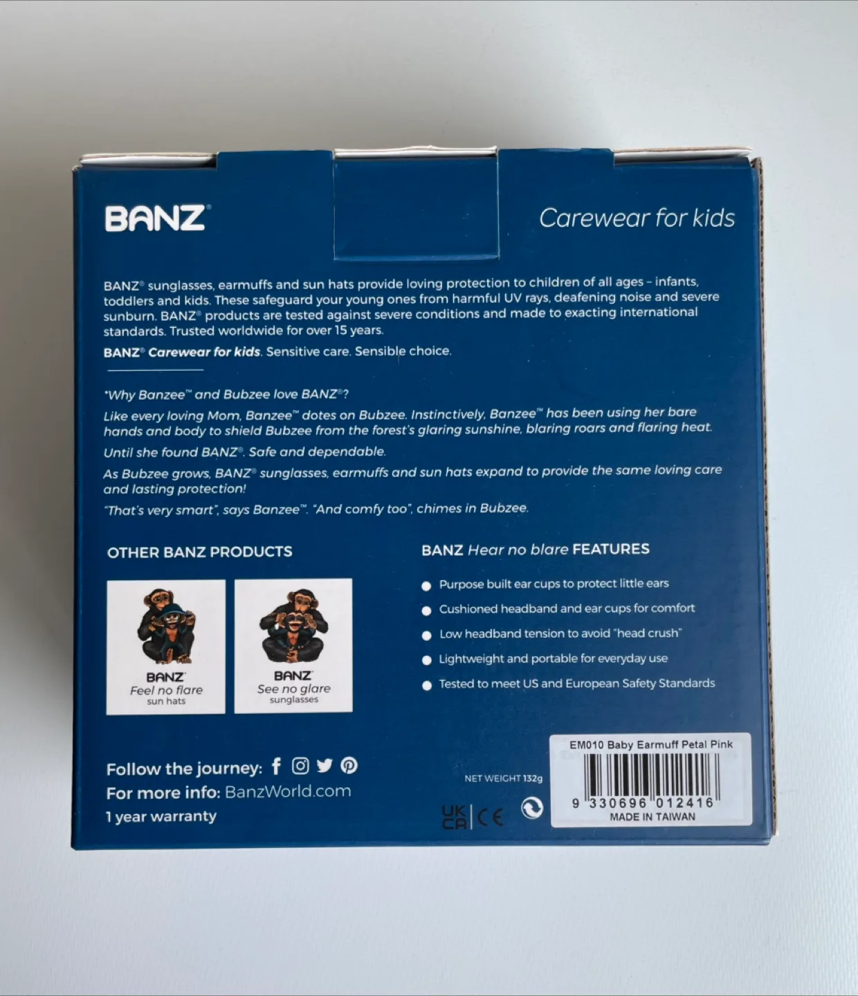 Banz Hear No Blare Earmuffs - Pink, 0-2 Yrs Old image indicator(5)