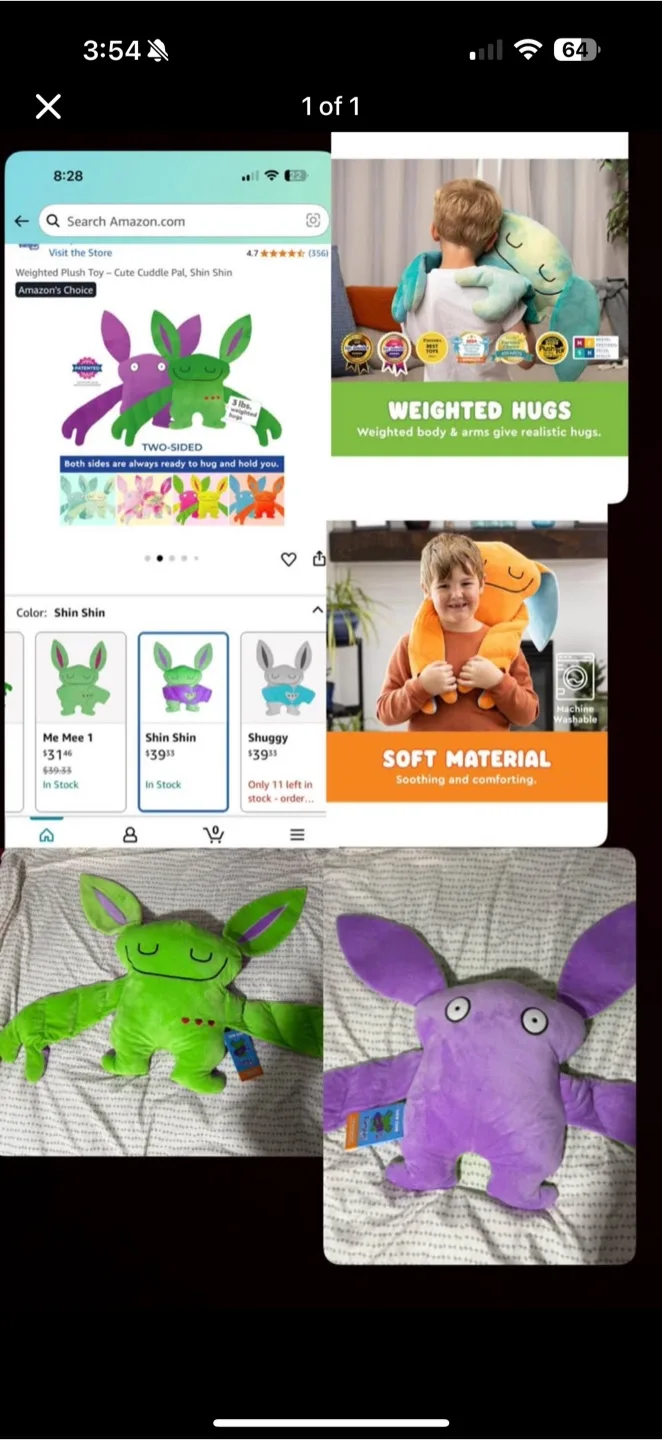 Weighted Plush Toy - Cute Cuddle Pal, Shin Shin thumbnail