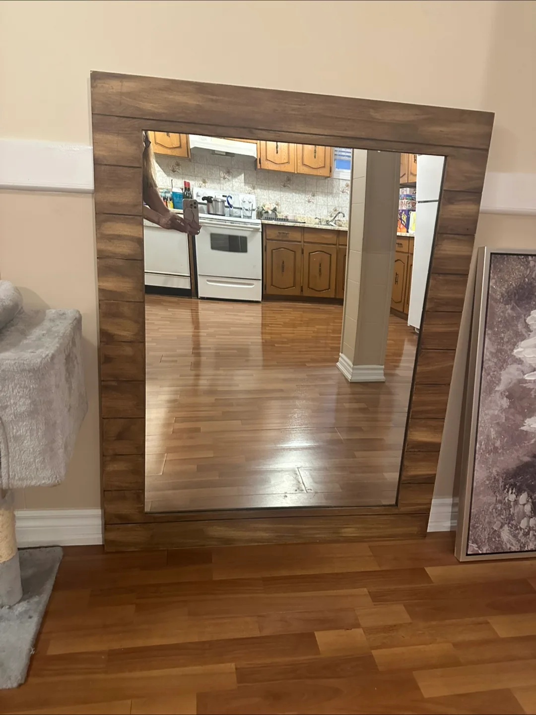 Wood Framed Wall Mirror thumbnail