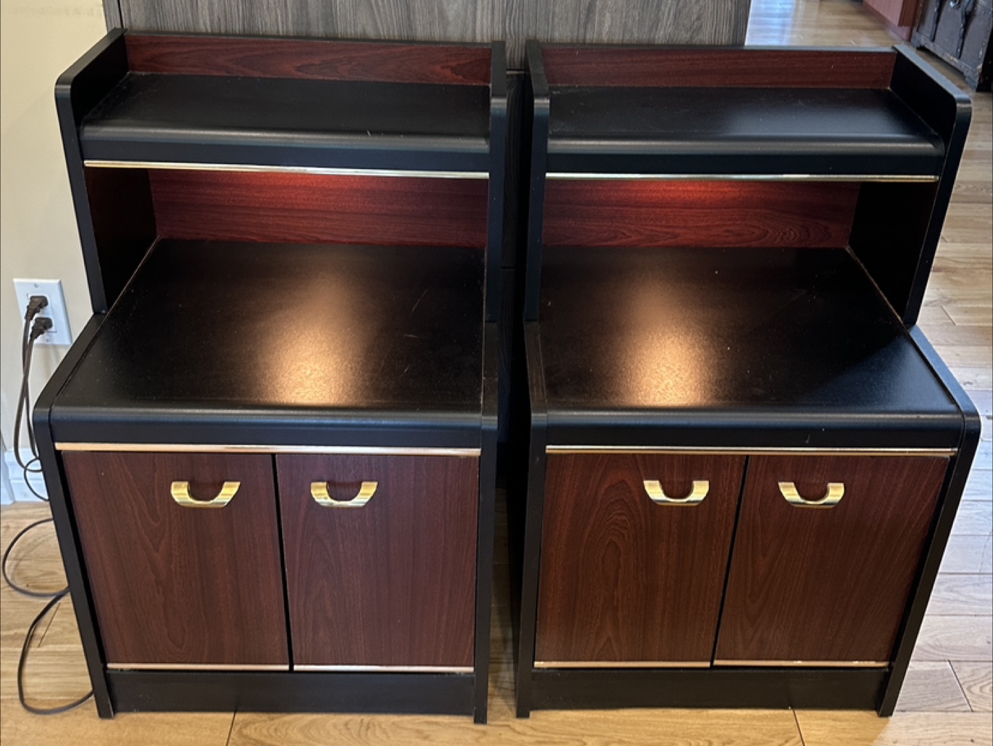 Unique Pair of Palliser Illuminated Nighstands(CAN DELIVER)