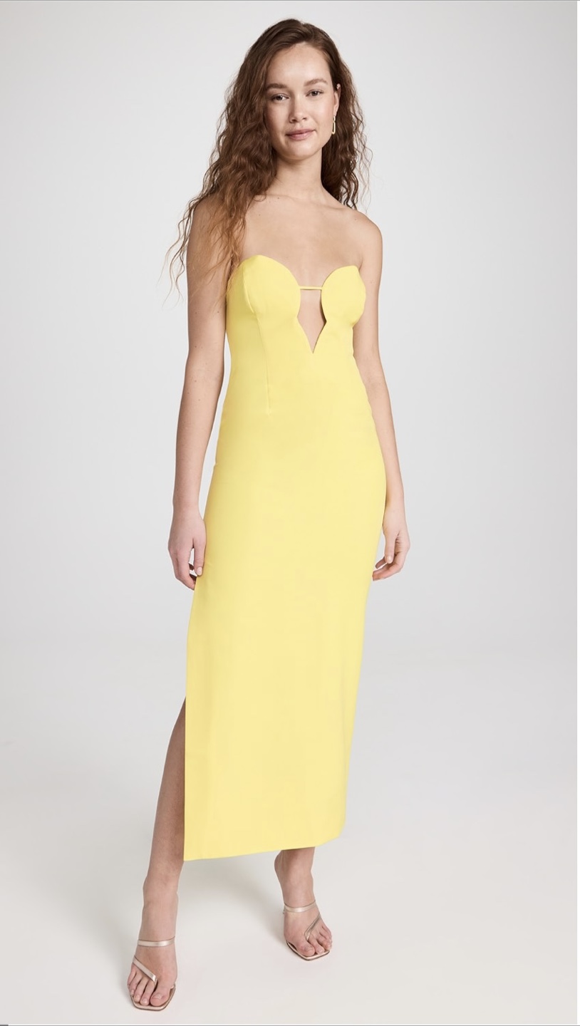 Bardot - Yellow - Eleni Midi Dress - size: XS, US 2