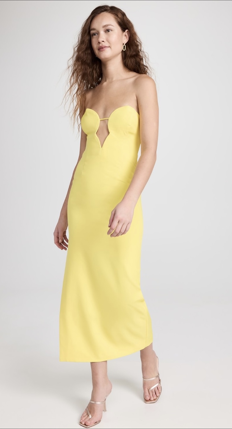 Bardot - Yellow - Eleni Midi Dress - size: XS, US 2 - photo 4