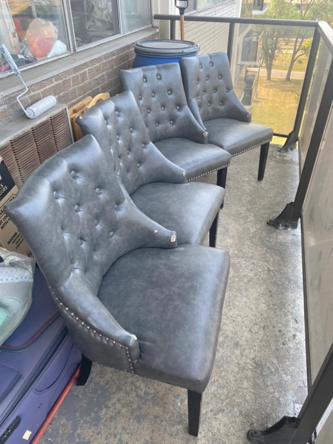 Grey Tufted Accent Chair thumbnail