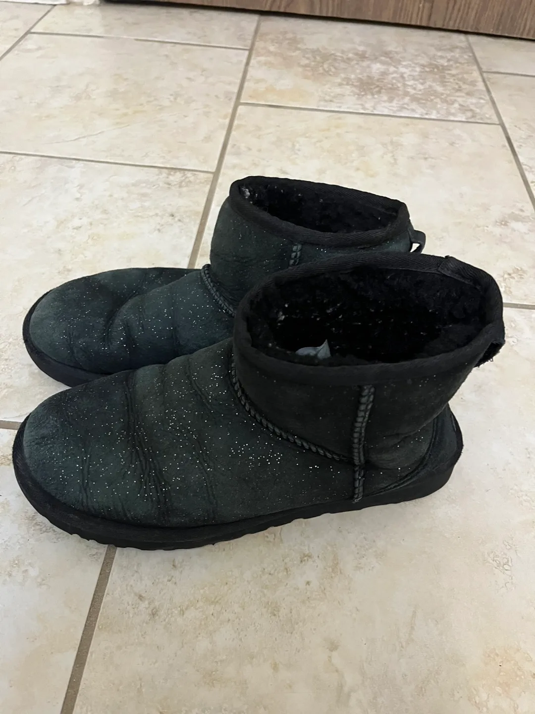 UGG Black Mini Boots, Size 7 thumbnail