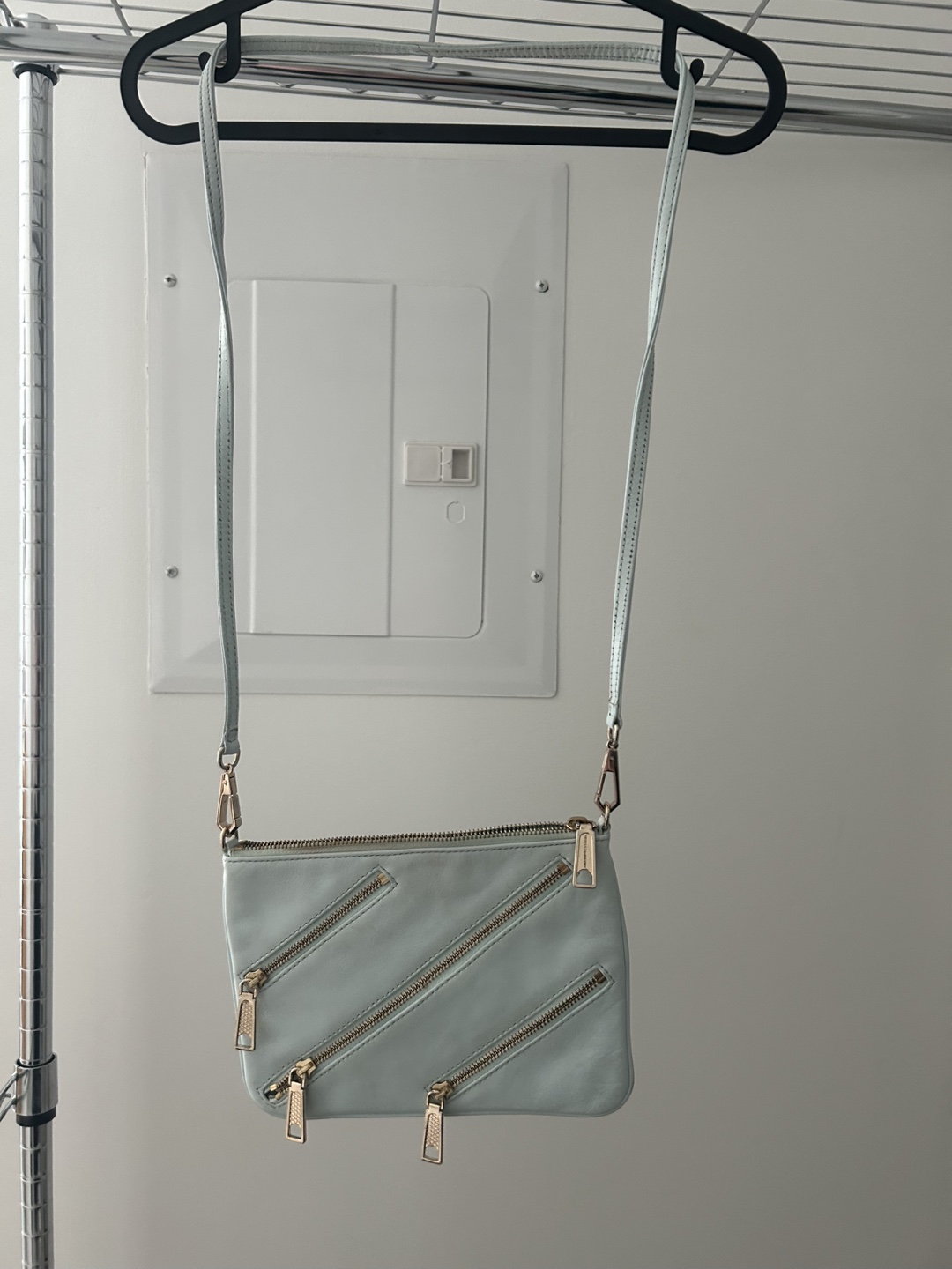 Rebecca Minkoff - Leather Crossbody Bag - Light Blue - photo 2