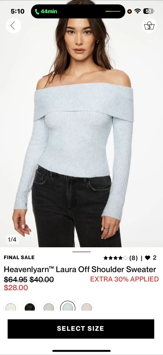 Dynamite Heavenlyarn Laura Off Shoulder Sweater image indicator(3)