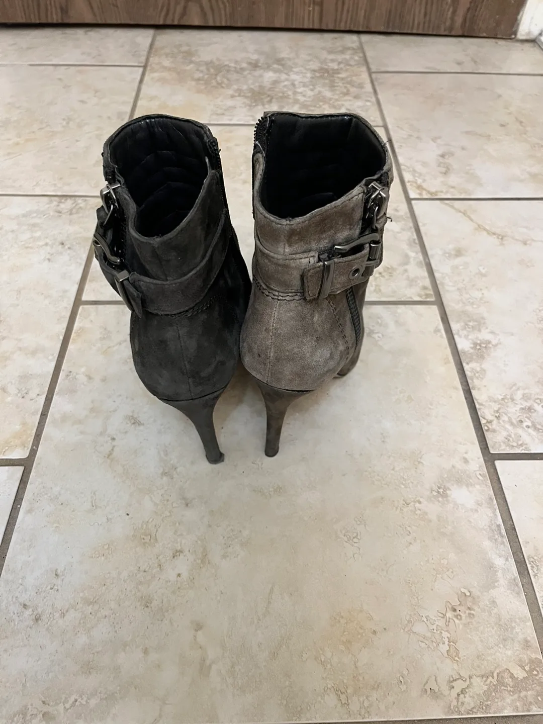 Vince Camuto Grey Suede Ankle Boots, Size 7.5 image indicator(4)