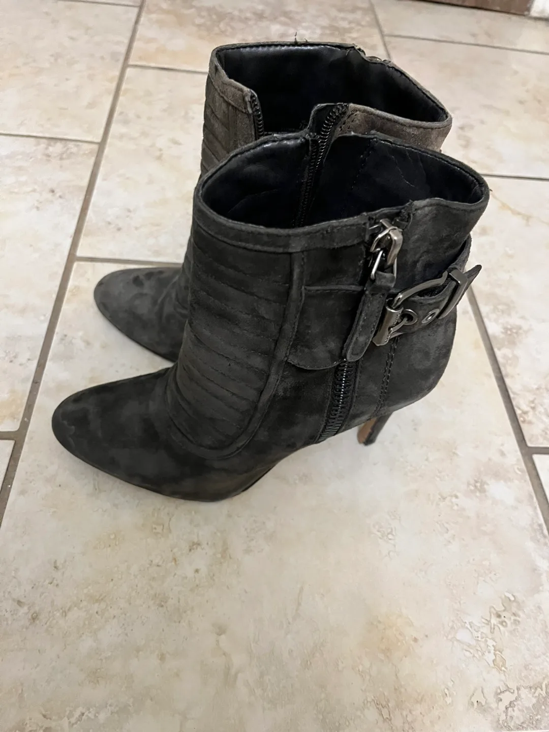 Vince Camuto Grey Suede Ankle Boots, Size 7.5 thumbnail