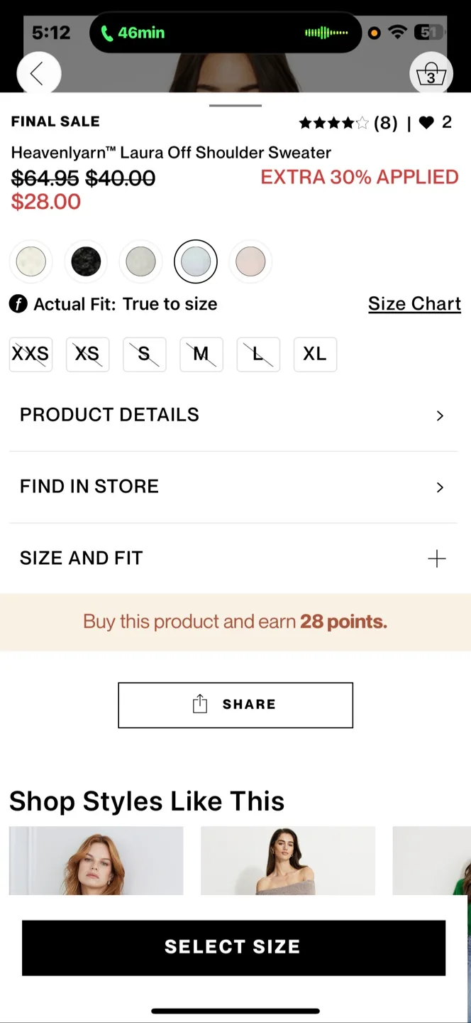 Dynamite Heavenlyarn Laura Off Shoulder Sweater image indicator(4)