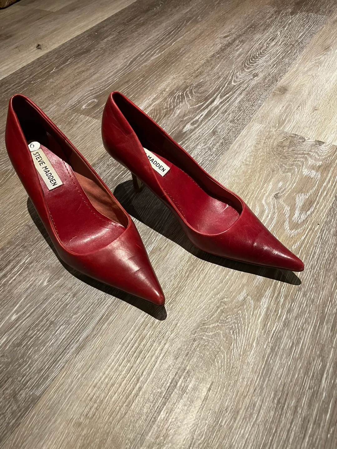 Steve Madden Red Leather Heels - Size 7 thumbnail