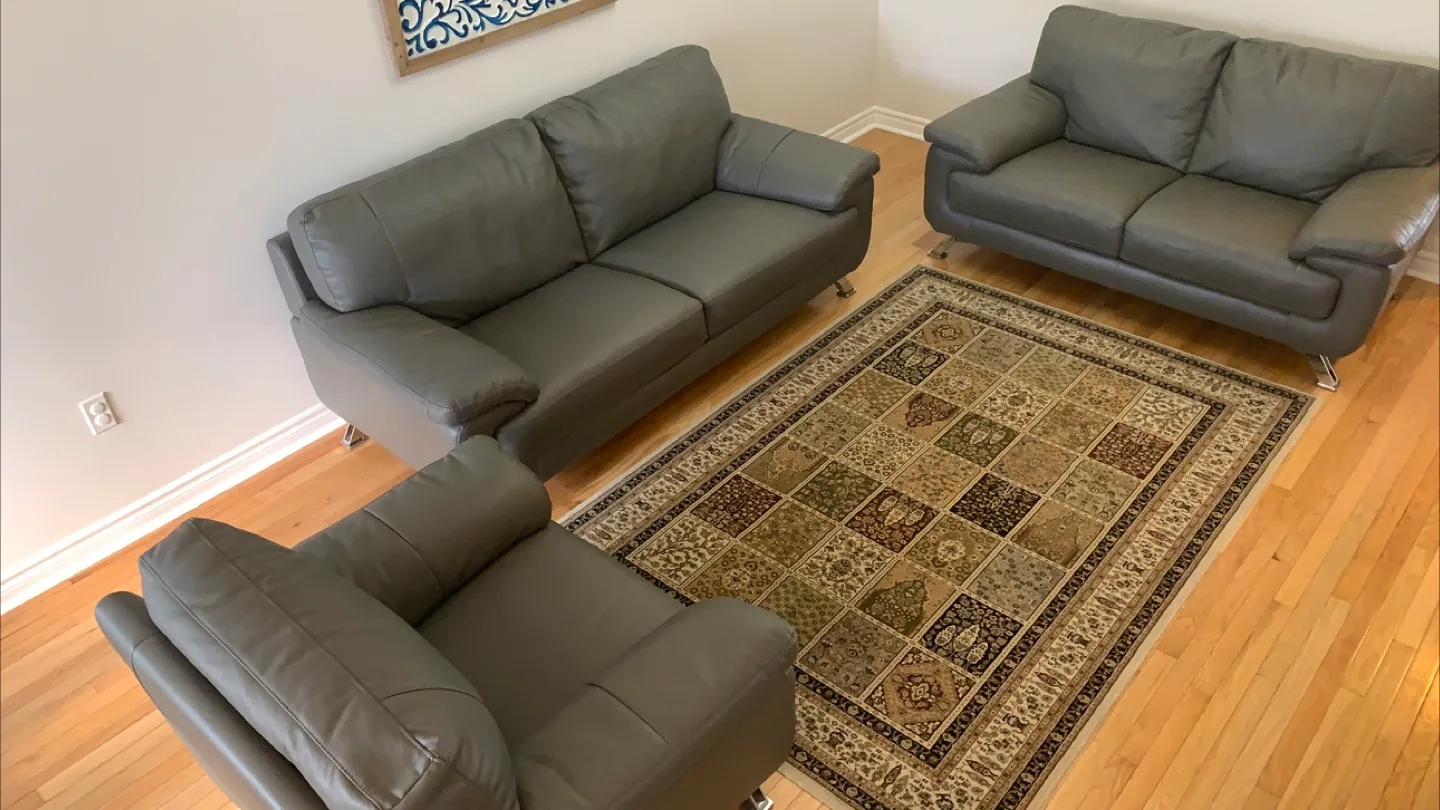 Modern 3-Piece Gray Faux Leather Sofa Set 🧡 image indicator(3)