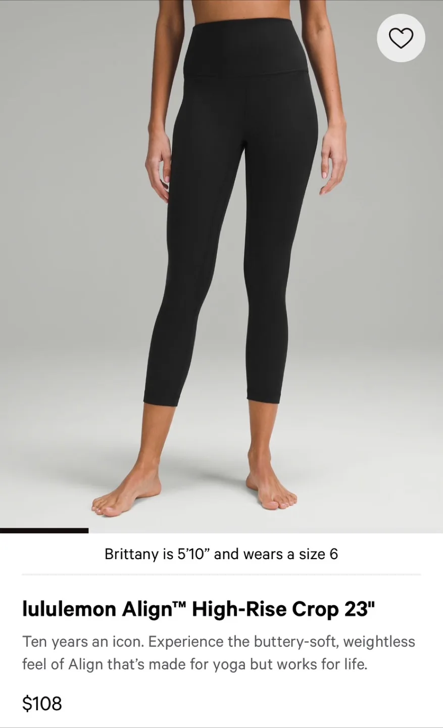 BNWT Lululemon Align High-Rise Crop 23" - size 4 thumbnail