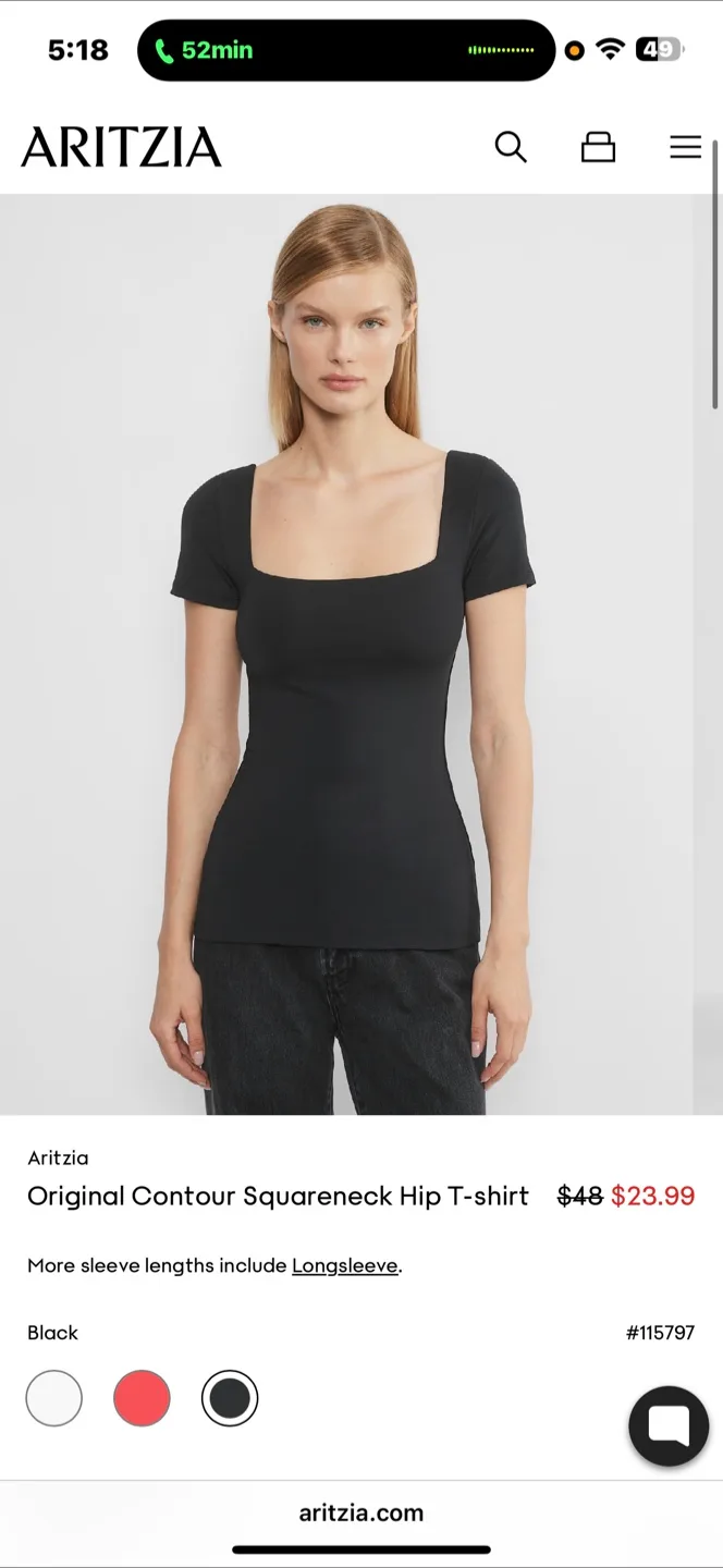 Aritzia Contour Squareneck Hip T-Shirt image indicator(3)