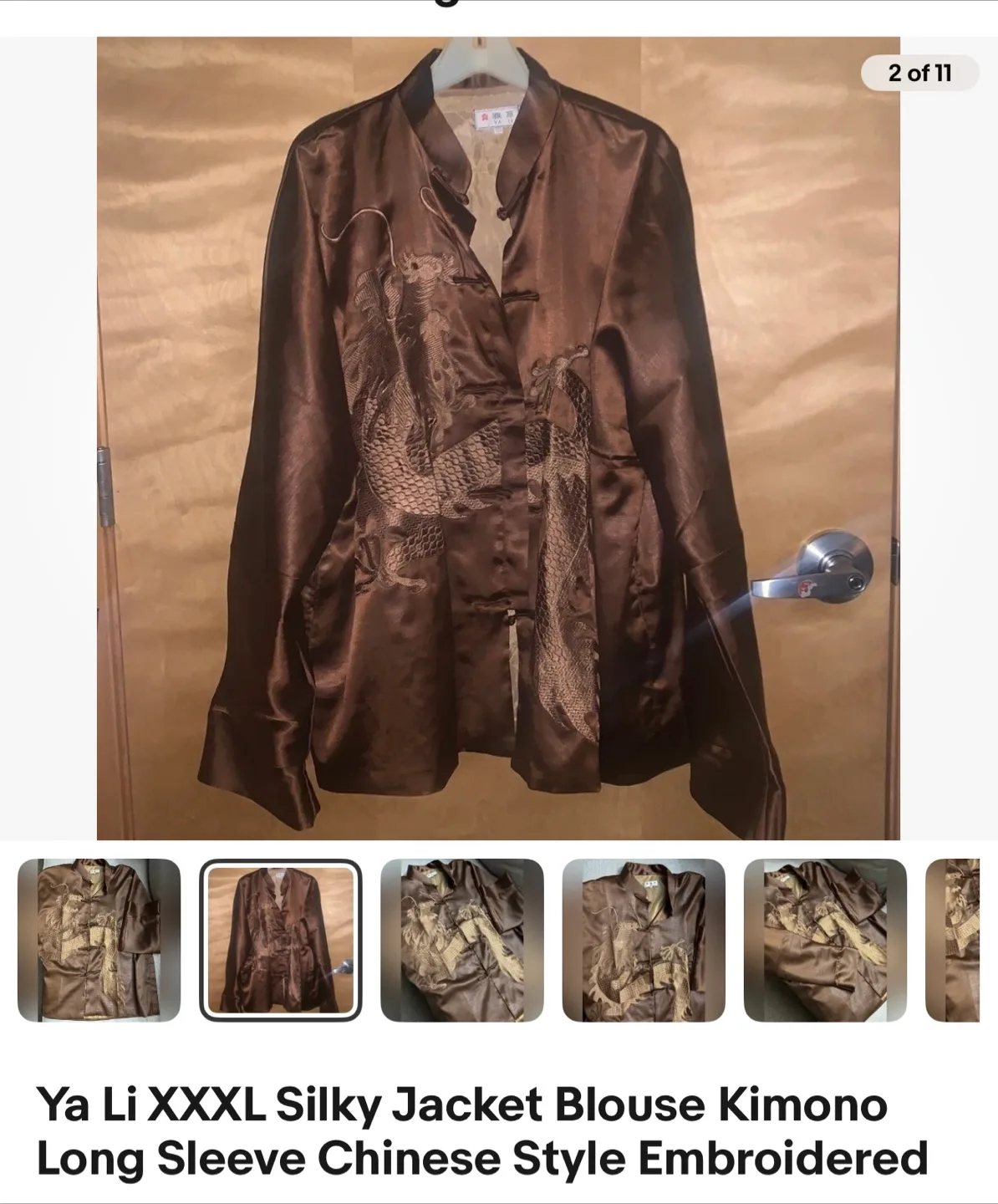 Ya Li silky jacket kimono blouse image indicator(6)