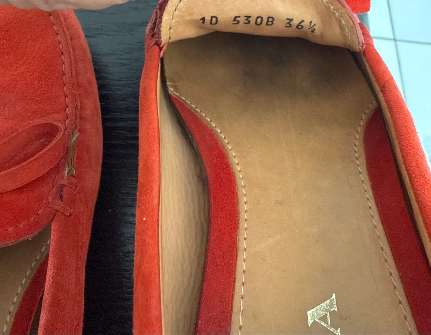 Prada Red Suede Loafers Size 36.5 image indicator(4)