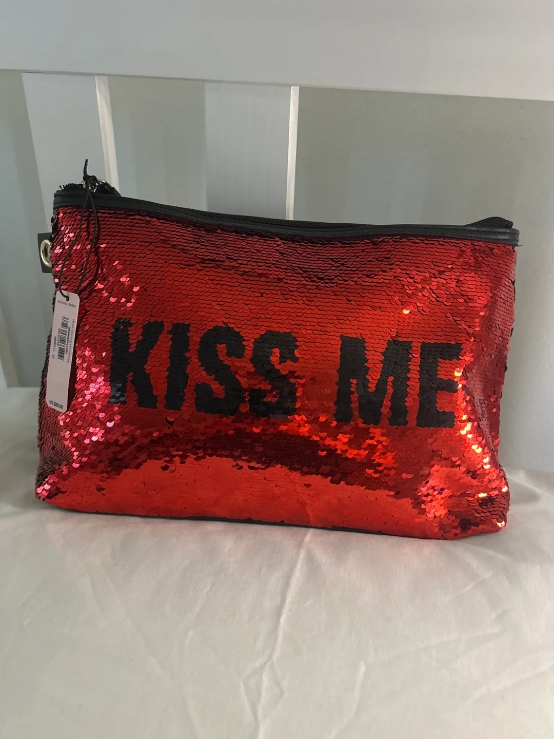 Victoria's Secret Kiss Me Sequin Pouch 🧡 thumbnail