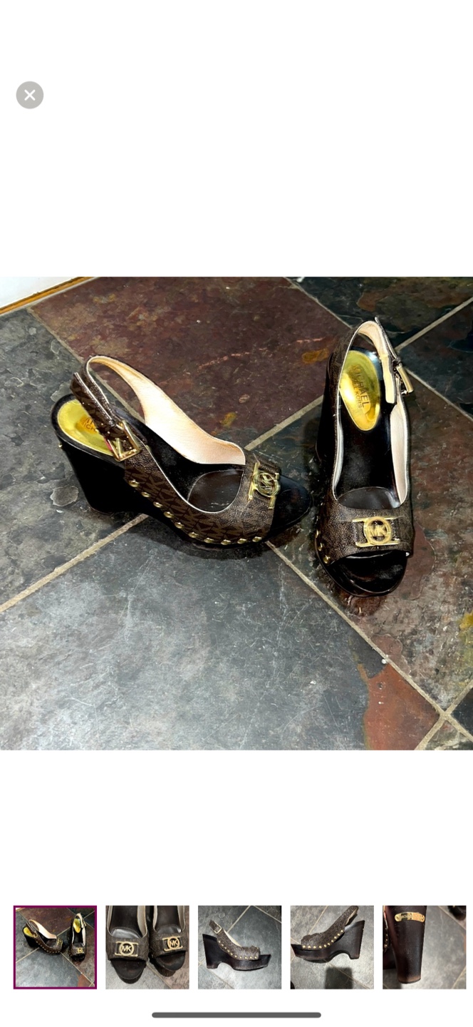 Michael Kors Brown Wedge Sandals
