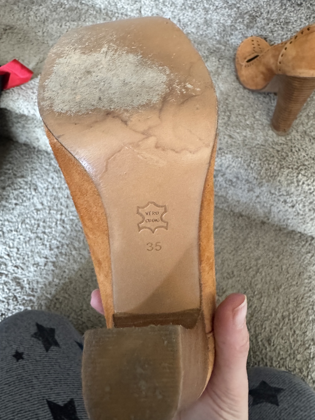 Vintage Italian Brown Suede Heels - Size 35 - photo 3