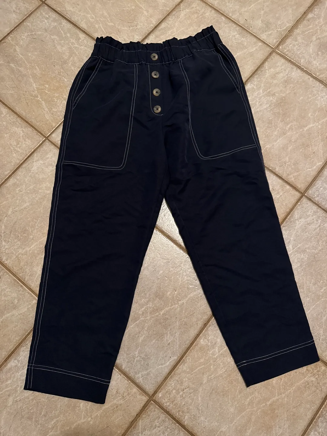 Navy Blue Pants with Buttons thumbnail