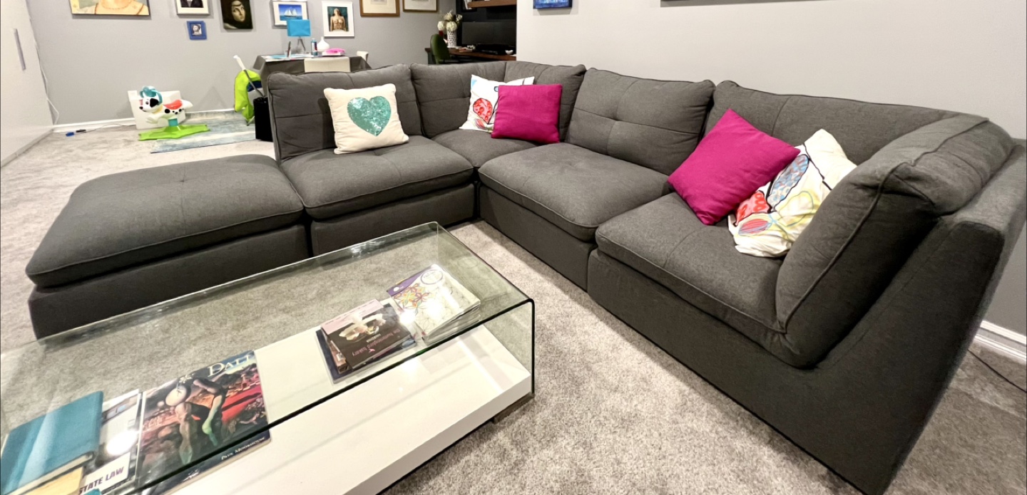 Grey Sectional Sofa with Chaise - photo 3