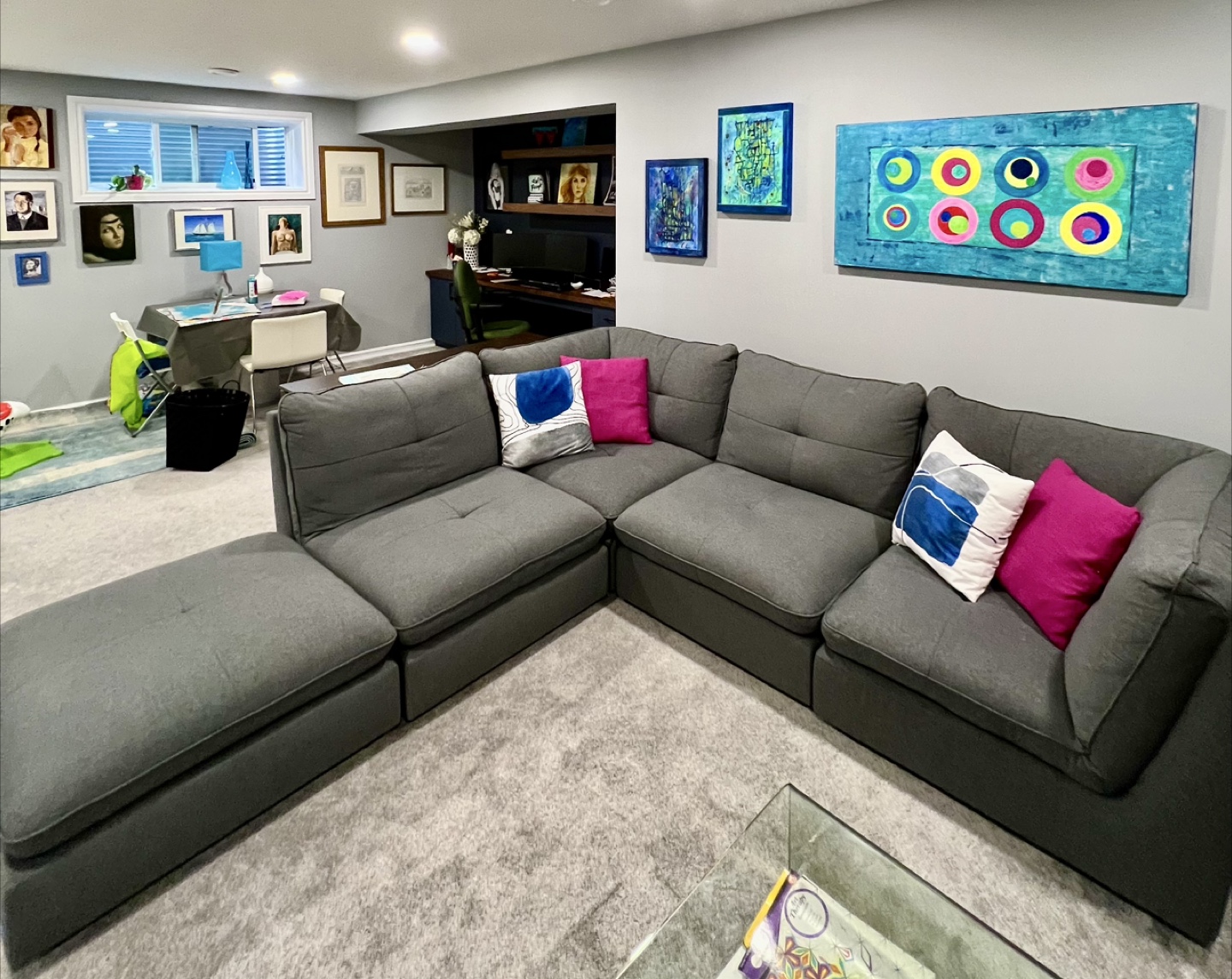 Grey Sectional Sofa with Chaise