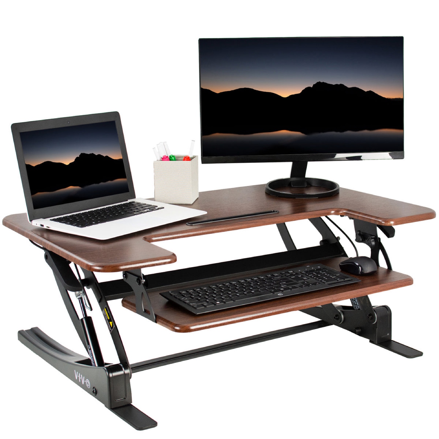 Quick Sit to Stand Tabletop Dual Monitor Converter