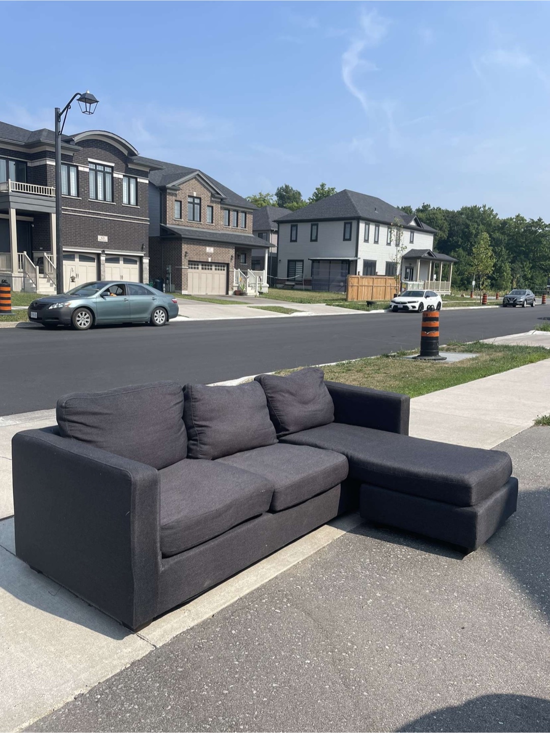 Grey Sectional Sofa with Chaise