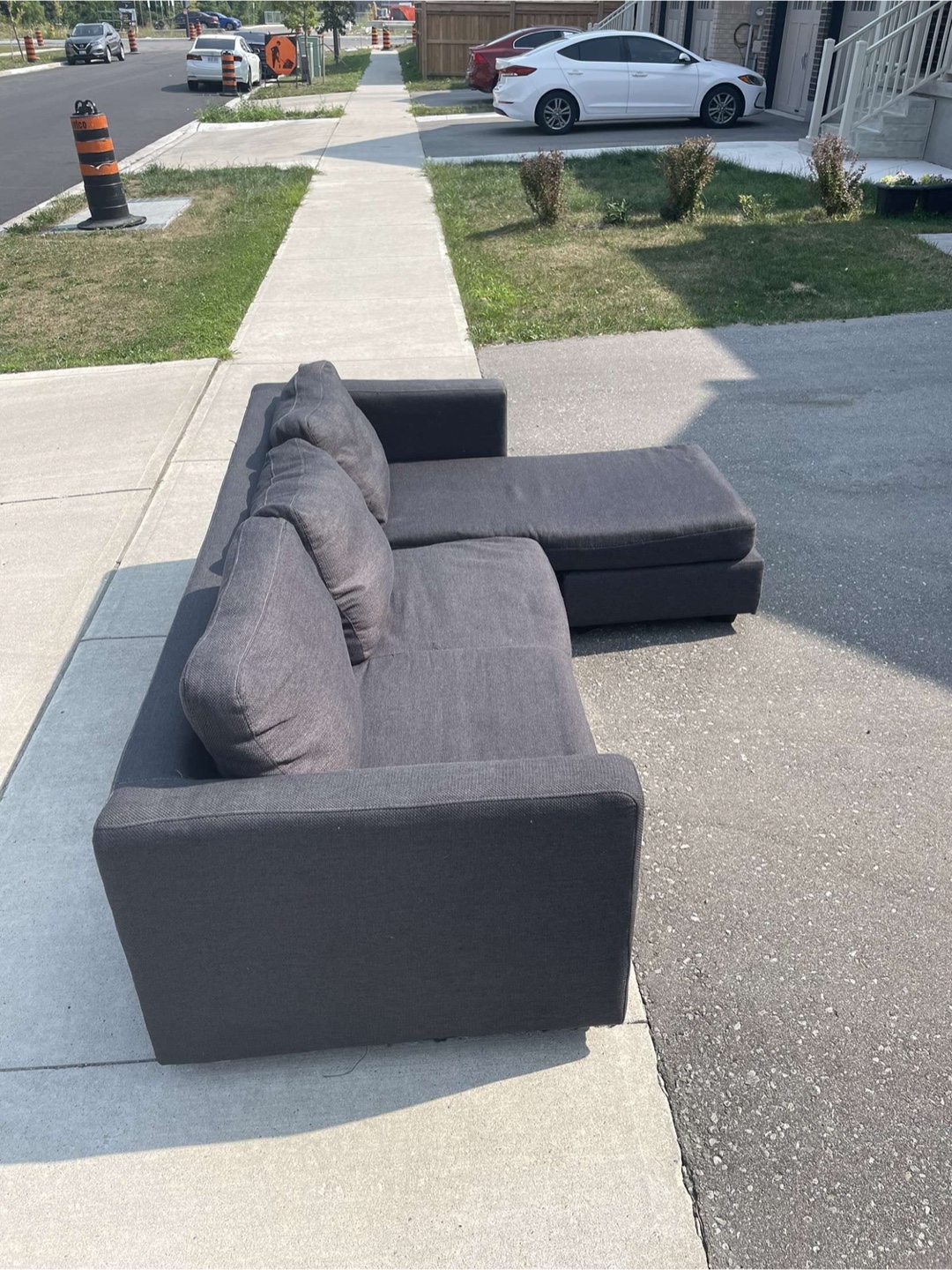 Grey Sectional Sofa with Chaise - photo 2