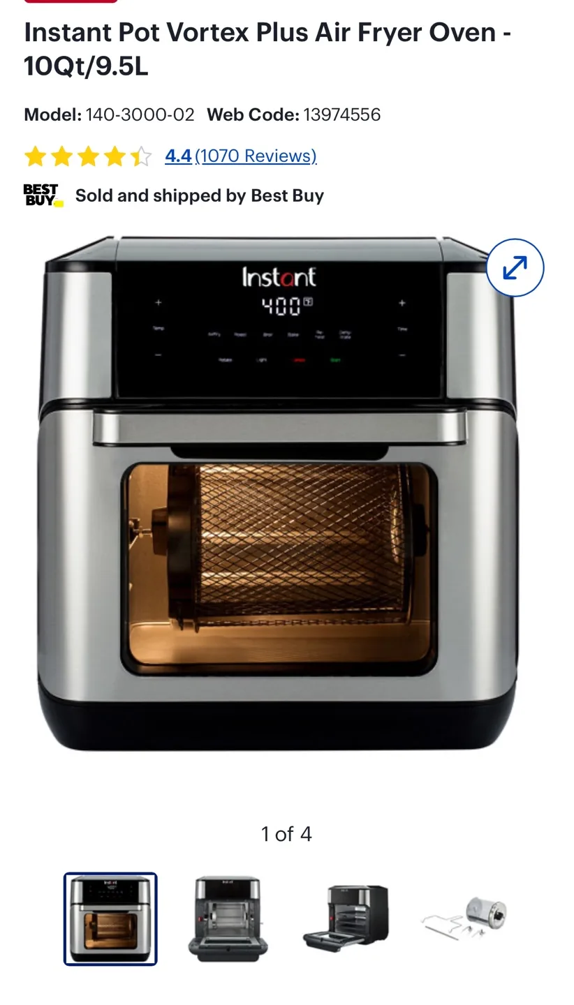 Instant Vortex Pro Air Fryer Oven - 10Qt/9.5L thumbnail