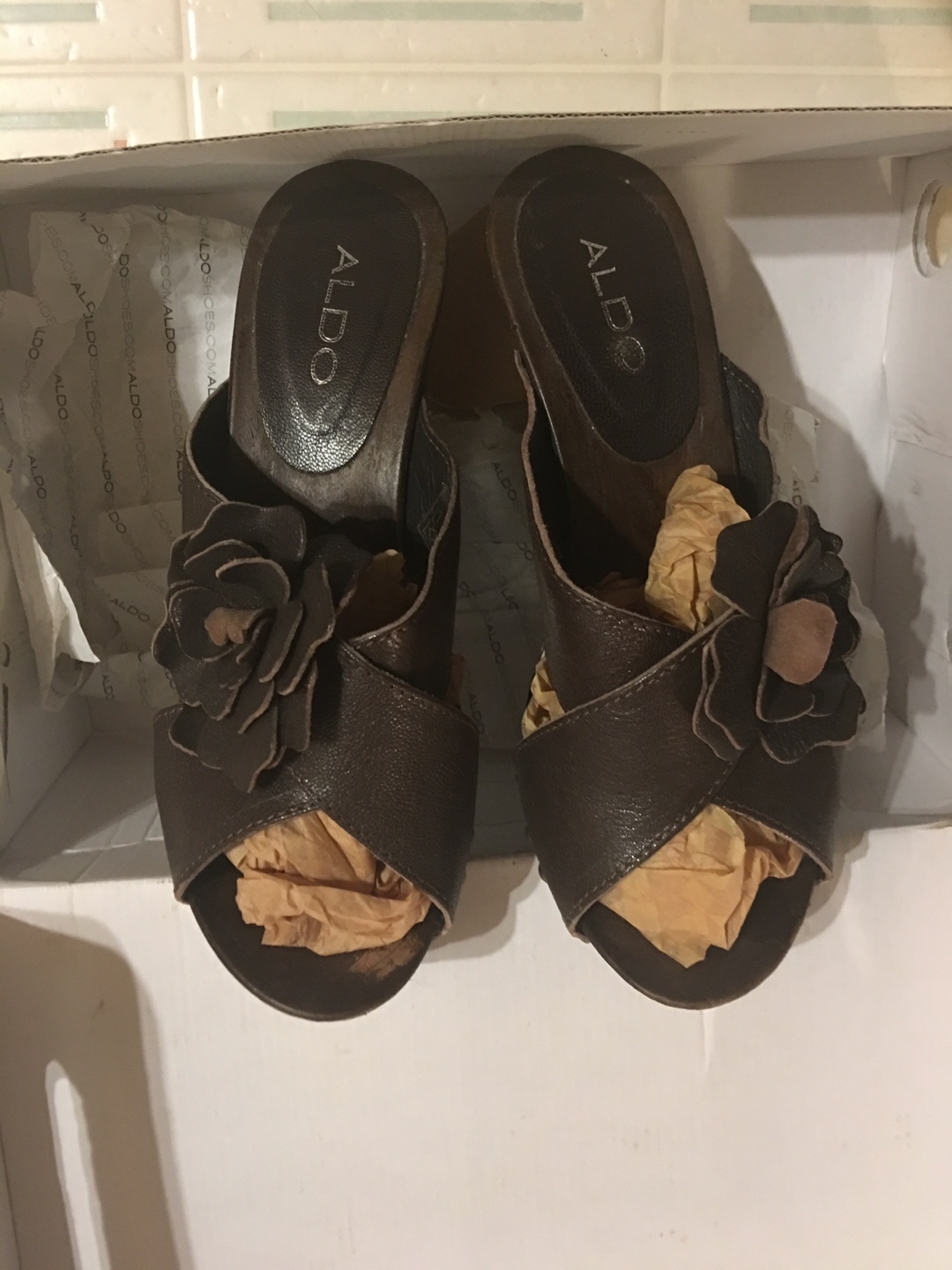 Aldo Gallob-22 Brown Heeled Sandals - Size 8