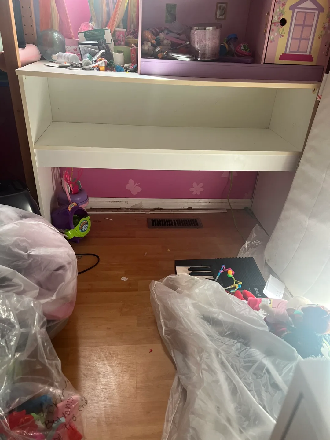 White Single bed headboard with storage thumbnail